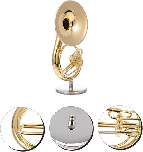 HANABASS 1 Set Musical Instrument Model Miniature Realistic Small Sousaphone Delicate Tuba Model Tuba Instrument Musical Instruments Mini Musical Instrument 24k Gold Plated Copper Golden in Saudi Arabia
