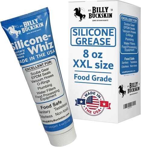 4 أوقيات. XL Tube Silicone-Whiz الشحوم ، شحوم السيليكون للحلقات O ، الحشية ، الخلاط ، الأحزمة ، زيوت التشحيم من الدرجة الغذائية ، يمتد حياة معدات المطبخ وموزعات القهوة من قبل Billy Buckskin Co. in Kuwait