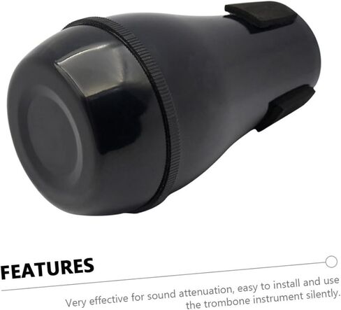 Alipis Portable Trombone Mute Abs Material Noise Dampener Accessory Lightweight Practice Silencer for Alto Tenor Trombones Easy to Install Black Random Color in Saudi Arabia