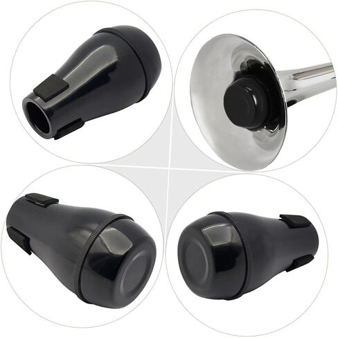 Alipis Portable Trombone Mute Abs Material Noise Dampener Accessory Lightweight Practice Silencer for Alto Tenor Trombones Easy to Install Black Random Color in Saudi Arabia