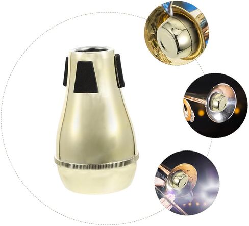 أداة احترافية لتقليل الضوضاء من مادة Tenor Trombone كتم الصوت شبه مغلقة للتحكم في جودة الصوت، سهلة التركيب، ملحق موسيقي باللون الذهبي للاعبي الترومبون والطلاب in Saudi Arabia