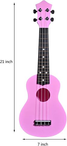 LIEKE Kids Ukulele 21 بوصة سوبرانو أوكلل، آلة موسيقية، لعبة القيثارة هدية للفتيات والأطفال المبتدئين مع حقيبة (وردي) in Kuwait