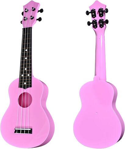 LIEKE Kids Ukulele 21 بوصة سوبرانو أوكلل، آلة موسيقية، لعبة القيثارة هدية للفتيات والأطفال المبتدئين مع حقيبة (وردي) in Kuwait