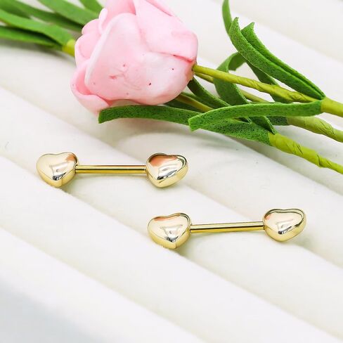 14G حلقات حلمة القلب البسيطة 316L من الفولاذ المقاوم للصدأ nipplerings حلقات لسان القلب الحديد مجوهرات الجسم الثقب للنساء in Saudi Arabia