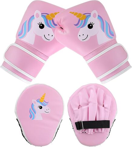 Boxing Gloves and Punching Mitts Set 4oz Gloves Boxing Pads Kids Youth Sparring Gear Training Equipment for Taekwondo Kick Karate Muay Thai MMA Martial Art in Kuwait