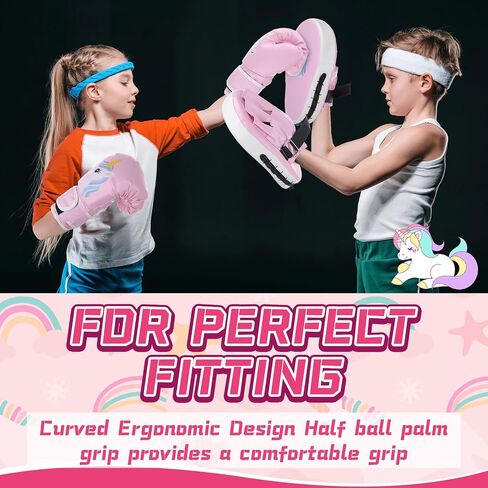 Boxing Gloves and Punching Mitts Set 4oz Gloves Boxing Pads Kids Youth Sparring Gear Training Equipment for Taekwondo Kick Karate Muay Thai MMA Martial Art in Kuwait