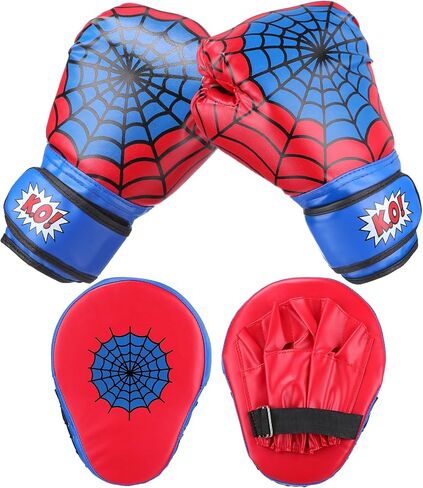 Boxing Gloves and Punching Mitts Set 4oz Gloves Boxing Pads Kids Youth Sparring Gear Training Equipment for Taekwondo Kick Karate Muay Thai MMA Martial Art in Kuwait