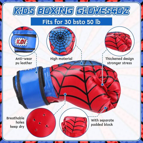 Boxing Gloves and Punching Mitts Set 4oz Gloves Boxing Pads Kids Youth Sparring Gear Training Equipment for Taekwondo Kick Karate Muay Thai MMA Martial Art in Kuwait