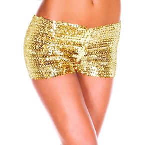 JEYKAY Lining Women's Glitter Sequin Shining Dance Mini Booty Shorts (US, Alpha, Small, Medium, Regular, Regular, Golden) in Saudi Arabia