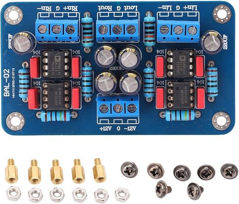 Balanced to Unbalanced Preamplifier Board SSM2141 86x49mm DC 12-15V - Mic Preamp for Amplifier Retrofit with Low Distortion Noise Rejection for Audio DIY in Saudi Arabia