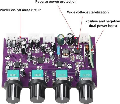 Eujgoov Three TINE5532 Chips Mute On Off Circuit Reverse Polarity Protection for Sound Equipment Connections Preamplifier Volume Control Board in Saudi Arabia