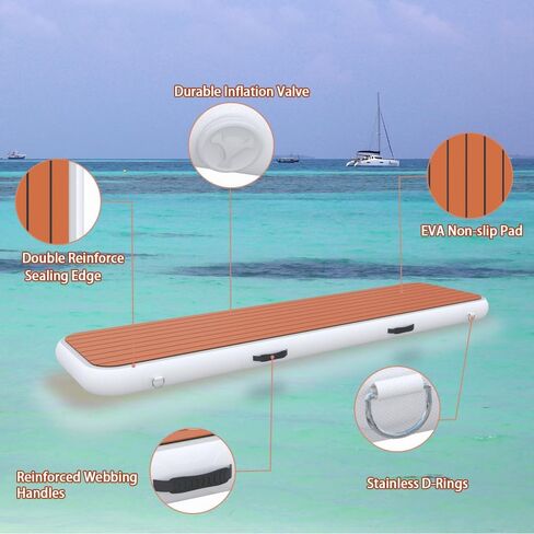 Inflatable Gangway - 6.6FT Portable Dock Gangway, Non-Slip Floating Platform for Connecting Boats and Docks, Heavy-Duty PVC, Easy Inflation & Deflation in Saudi Arabia