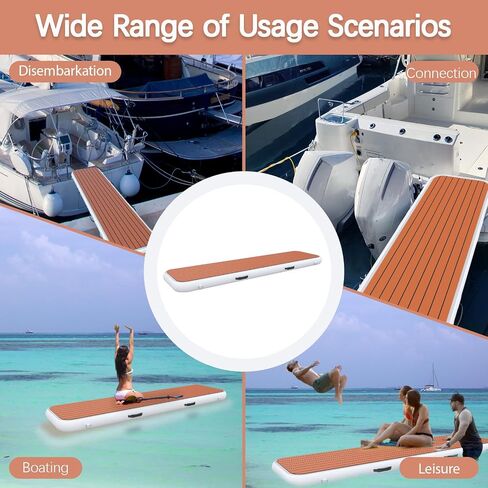 Inflatable Gangway - 6.6FT Portable Dock Gangway, Non-Slip Floating Platform for Connecting Boats and Docks, Heavy-Duty PVC, Easy Inflation & Deflation in Saudi Arabia