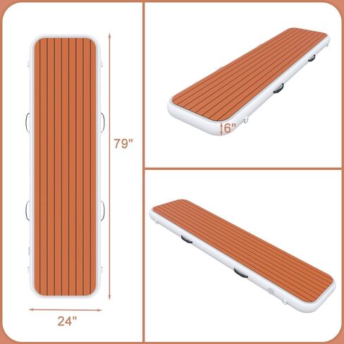 Inflatable Gangway - 6.6FT Portable Dock Gangway, Non-Slip Floating Platform for Connecting Boats and Docks, Heavy-Duty PVC, Easy Inflation & Deflation in Saudi Arabia