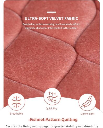 Harrison Howard Half Pad for English Saddle, Soft Breathable Velvet Horse Saddle Pad Non-Slip Cushioning for Horseback in Saudi Arabia