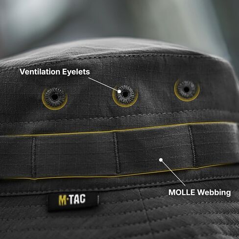 M-Tac Tactical Sun Hat for Men Military Bucket Hat with MOLLE, Short Brim, UV Protection, Adjustable Cord Ripstop Summer Hat in Saudi Arabia