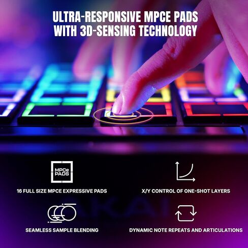 Akai Professional MPC Live III Standalone Portable Music Production Center with MPCe Pads, Sequencer, Touchscreen, Mic, Stereo Monitors, Audio Interface, Wi-Fi, Bluetooth, Battery, Touchstrip in Saudi Arabia