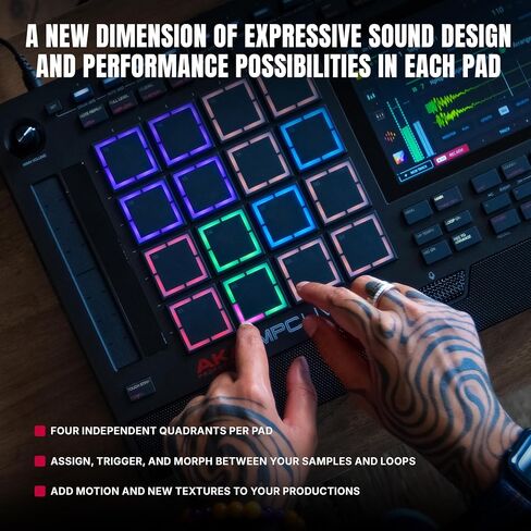 Akai Professional MPC Live III Standalone Portable Music Production Center with MPCe Pads, Sequencer, Touchscreen, Mic, Stereo Monitors, Audio Interface, Wi-Fi, Bluetooth, Battery, Touchstrip in Saudi Arabia