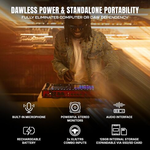 Akai Professional MPC Live III Standalone Portable Music Production Center with MPCe Pads, Sequencer, Touchscreen, Mic, Stereo Monitors, Audio Interface, Wi-Fi, Bluetooth, Battery, Touchstrip in Saudi Arabia