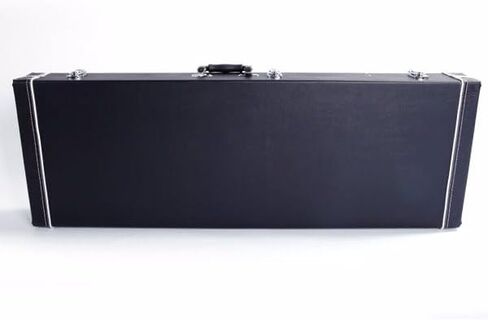 حافظة صلبة للجيتار الكهربائي عالية الجودة بتصميم مربع - خشب متين وجلد مع تصميم داخلي فخم، مزالج قابلة للقفل، حجرة تخزين، لمسة نهائية مسطحة سوداء واقية للقيثارات الكهربائية in Kuwait