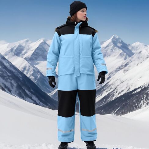 Snow Suits For Women Men Waterproof One Piece Reflective Adults Snowsuit Winter Warm Outdoor Snowboarding Ski Suits in Kuwait