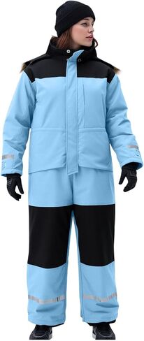 Snow Suits For Women Men Waterproof One Piece Reflective Adults Snowsuit Winter Warm Outdoor Snowboarding Ski Suits in Kuwait