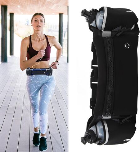 Water Bottle Fanny Pack, Multifunction Sports Hydration Running Belt with Reflective Strip, for Phones Keys Outdoor Activities Running Cycling in Saudi Arabia