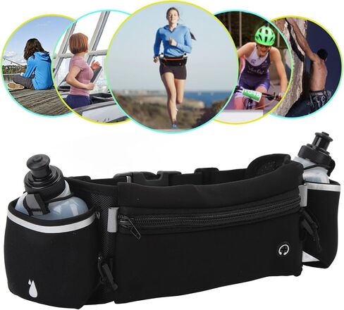 Water Bottle Fanny Pack, Multifunction Sports Hydration Running Belt with Reflective Strip, for Phones Keys Outdoor Activities Running Cycling in Saudi Arabia