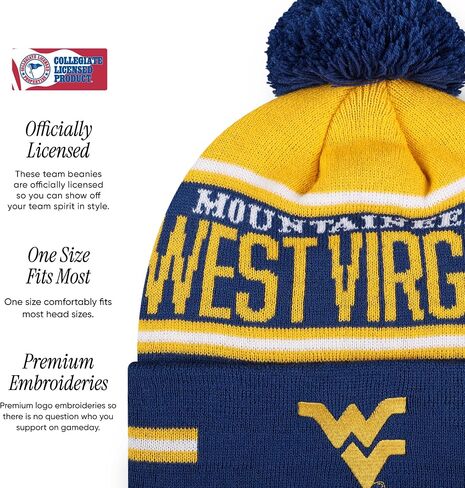 FOCO NCAA للجنسين-الكبار Ncaa College Team Logo قفازات مطاطية للبالغين مع شريط كبير للعلامة النصية بوم متماسكة مجموعة قبعة صغيرة in Saudi Arabia