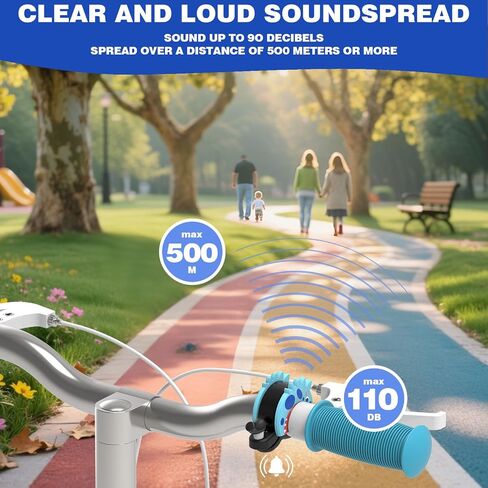 Bike Bell for Kids Dinosaur,110dB Loud, Fits 22.2-25.4mm Handlebars, Mountain/Road Bike & Scooter Safety for Boys Girls in Saudi Arabia
