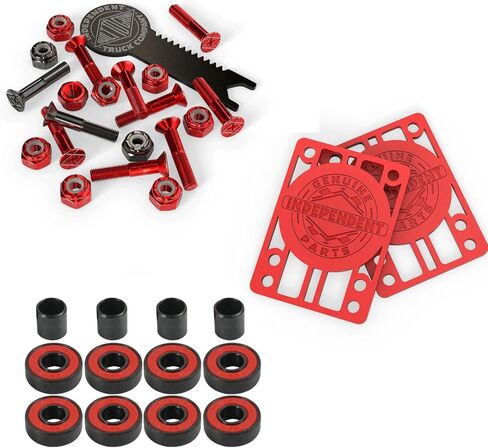 INDEPENDENT Trucks Skateboard Hardware Blk/Red + Tool + Risers + ABEC 5 Bearings in Saudi Arabia