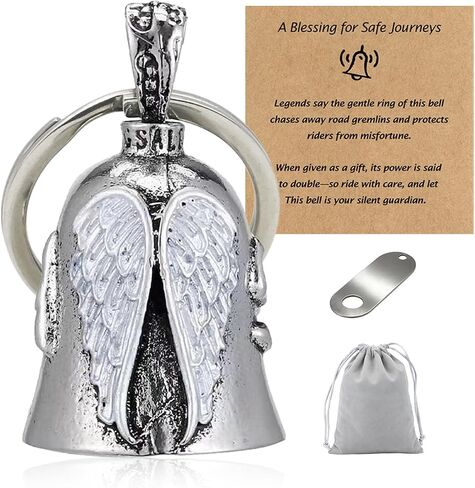 Guardian Angel Motorcycle Bell, Gremlin Bell Keychain for Good Luck & Safe Ride, Biker Accessories Gift for Men Women in Saudi Arabia