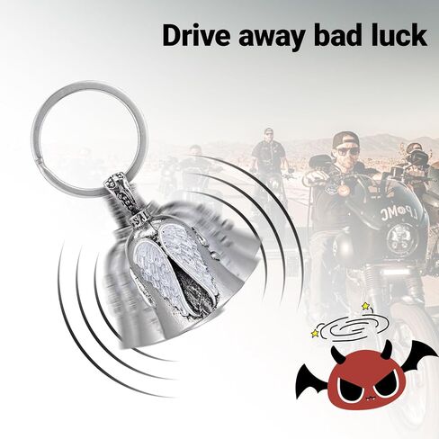 Guardian Angel Motorcycle Bell, Gremlin Bell Keychain for Good Luck & Safe Ride, Biker Accessories Gift for Men Women in Saudi Arabia
