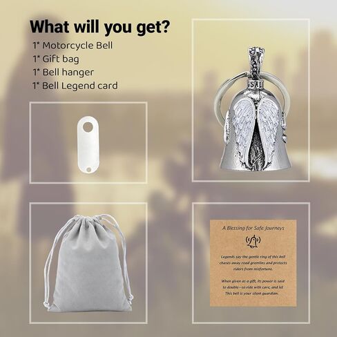 Guardian Angel Motorcycle Bell, Gremlin Bell Keychain for Good Luck & Safe Ride, Biker Accessories Gift for Men Women in Saudi Arabia