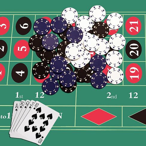 Relaxdays Roulette مقاس 60 × 120 سم، بساط البوكر مع بكرة تخزين، طبقة سفلية مطاطية غير قابلة للانزلاق، لألعاب الكازينو، بوليستر، 60x120 سم in Saudi Arabia