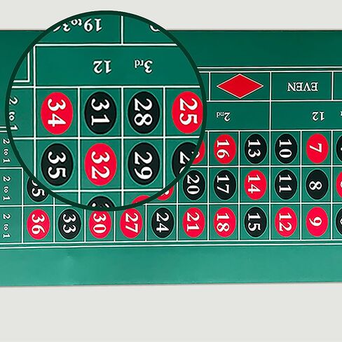Relaxdays Roulette مقاس 60 × 120 سم، بساط البوكر مع بكرة تخزين، طبقة سفلية مطاطية غير قابلة للانزلاق، لألعاب الكازينو، بوليستر، 60x120 سم in Saudi Arabia