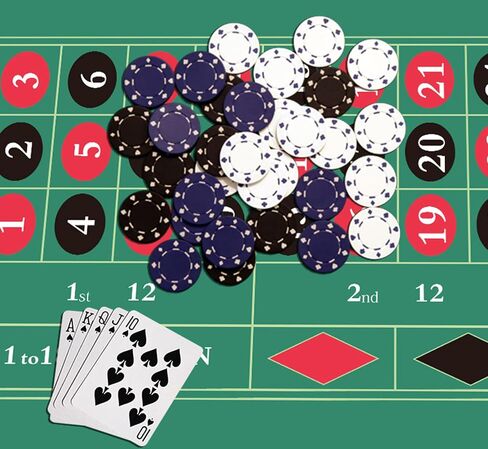 Relaxdays Roulette مقاس 60 × 120 سم، بساط البوكر مع بكرة تخزين، طبقة سفلية مطاطية غير قابلة للانزلاق، لألعاب الكازينو، بوليستر، 60x120 سم in Saudi Arabia