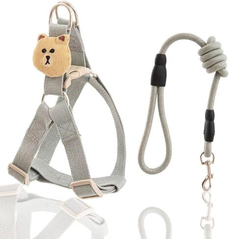 Dog Leash Anti Slip pet Small and Medium-Sized Dog Vest Style Adjustable Dog Walking Leash (1.5-Meter Set Gray) in Saudi Arabia