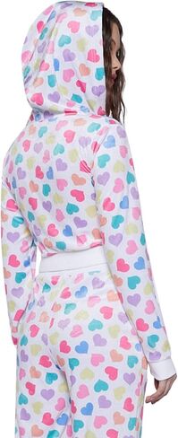 Dolls Kill Loyal Maneater Velour Track Jacket by Sugar Thrillz – Cropped Heart Print Zip-Up Jacket in Saudi Arabia