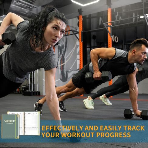 Fitness Workout Journal for Women & Men, A5(5.7" x 8.2") Workout Log Book Planner for Track Gym ＆ Home Workouts, Track Progress, Achieve Your Wellness Goals - Black in Saudi Arabia