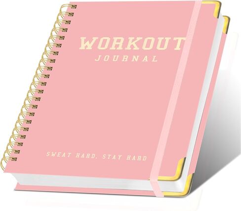 Fitness Workout Journal for Women & Men, A5(5.7" x 8.2") Workout Log Book Planner for Track Gym ＆ Home Workouts, Track Progress, Achieve Your Wellness Goals - Black in Saudi Arabia