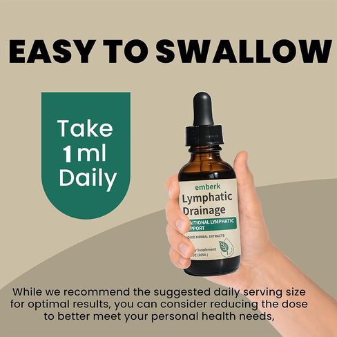Lymphatic Drainage Drops, 2000mg Herbal Blend with Elderberry & Echinacea Dandelion，– Supports Lymphatic Drainage, Immune System & Detox 2 fl oz (1pcs) in Saudi Arabia