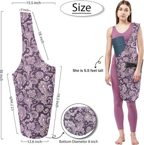 Yoga Mat Bag Yoga Tote Bag with Large Pocket and Zipper Pocket Yoga Mat Bag Carrier Fit Most Size Mats and All You Stuff in Saudi Arabia