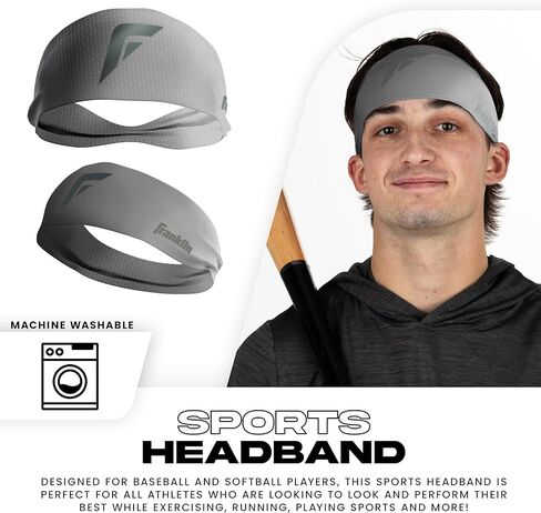 Franklin Sports Baseball + عصابة رأس الكرة اللينة - تمرين البالغين + عصابات رياضية للرجال + نساء - عرق الفتل للتشغيل + التمرين - حجم واحد يناسب أكثر in Kuwait
