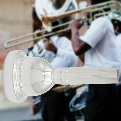 Tuba Mouthpiece Brass Instrument Replacement Professional Grade Sturdy Brass Construction Performance Upgrade- Style D Silver in Saudi Arabia