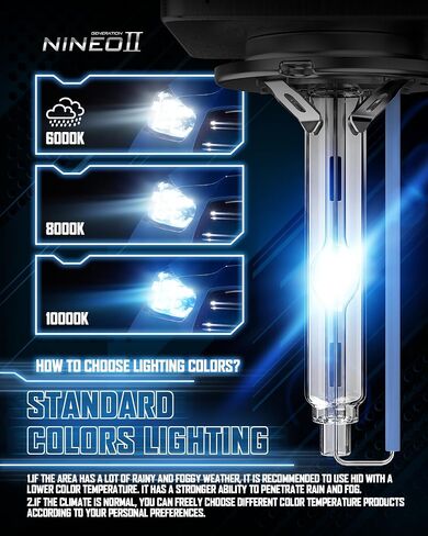 NINEO D3S HID Bulbs, 35W High/Low Beam 10000K Dark Blue Fit for 66340 42403 42302 Replacement, Pack of 2 in Saudi Arabia