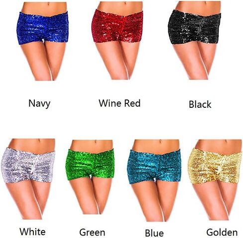 JEYKAY Lining Women's Glitter Sequin Shining Dance Mini Booty Shorts (US, Alpha, Small, Medium, Regular, Regular, Golden) in Saudi Arabia