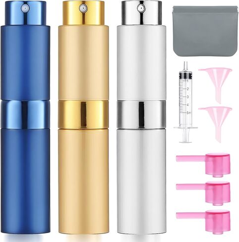 6 Pack 8ML Empty Perfume Atomizer Cologne Travel Spray Bottle for Refill Portable Cologne Dispenser Mini Sprayer for Women Men Twist Tpye in Kuwait