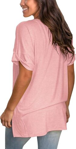 SAMPEEL Womens Summer Dolman Sleeve V Neck Casual Tops Tshirts in Saudi Arabia