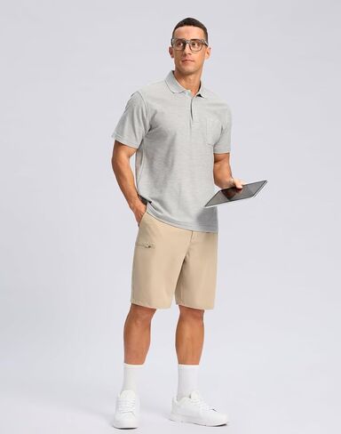 G Gradual Men's Casual Shorts 7"/ 9" Lightweight 4 Pockets Stretch Quick-Dry Summer Shorts for Golf Work Hiking Trips (7", Light Khaki, L) in Saudi Arabia